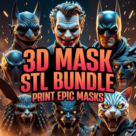 3D Masks STL Pack | Printable Costume & Cosplay Mask Bundle | 3D Printer Mask Files | Halloween and Cosplay Mask STL Digital Download - Etsy