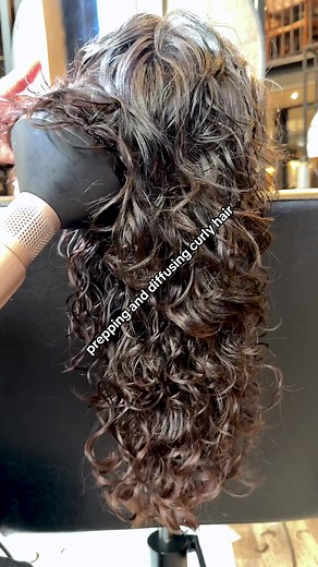 Prep & Diffuse Curly Hair with Shaggy Layers