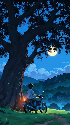 PixelRush | AI on Instagram: "Moonlight, silence, and a long road. 🌙 . . #animeaesthetics #nightrides e #moonlightvibes #peacefulmoments #dreamyart #aianime #visualstorytelling #calm #scene"