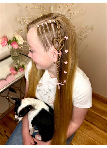 Side Heart Hairstyle for Valentine's Day