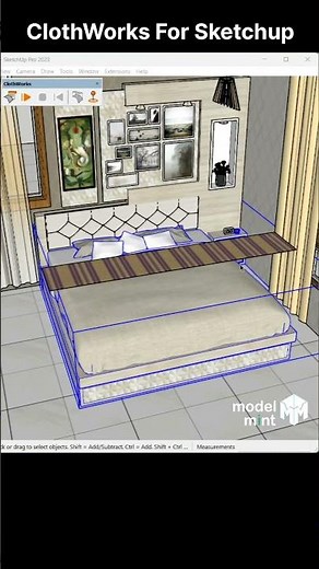 Sketchup tutorial - How to make cloth animation in sketchup by using ClothWorks Extension.