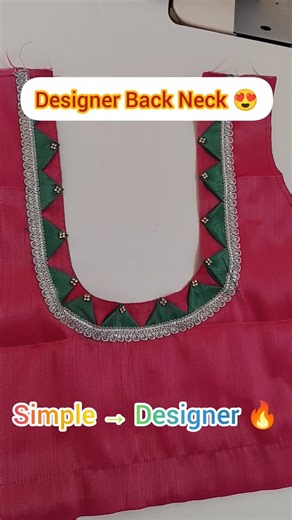 Blouse Back Neck Design 🔥 Easy Stitching Trick | Perfect Finishing 💯#trending #blouse #short #tips