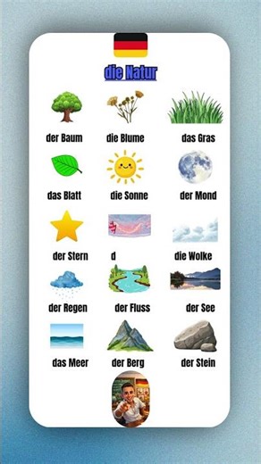 Learn German vocabulary about nature (Die Natur) in a simple and fun way!