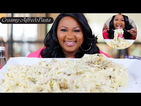 FETTUCCINE ALFREDO PASTA MUKBANG