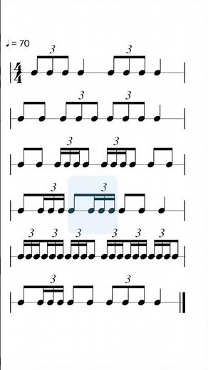 Triplets - Rhythm Practice 🥁🎵 #learnmusic #musiclesson #drumlesson