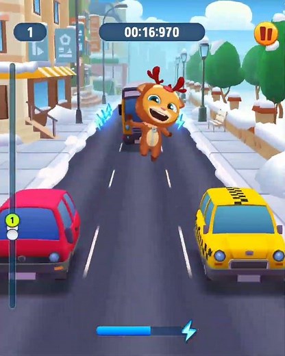 Talking Tom Gold Run Reindeer Ginger Runs in Racing Contest Funny Race Android Gameplay #Shorts