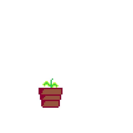 growing flower 2D pixel animation