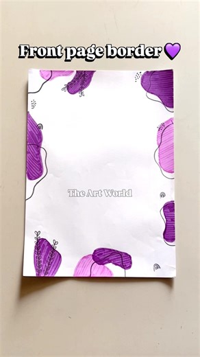 Aesthetic Front page border design 💜 #frontpage #drawing #borderdesignsforproject