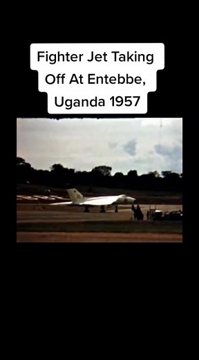 Historic Fighter Jet Taking Off in Entebbe, Uganda 1957