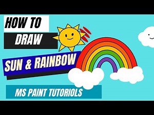 MS Paint Easy Sun and Rainbow Drawing 🌈 | Step by Step for Kids