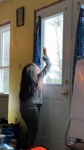 2.4K views | My baybeem is trying to clean door windows  but she’s too small to reach at da top , amber ween just cleaned all da windows and im about to wash dishes niin , try an move around | Haleen R Suggashie | Facebook