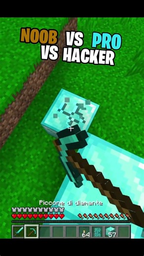 Noob VS Pro VS Hacker su MINECRAFT!! #minecraft #minecraftshorts #noobvsprovshacker #minecraftmemes