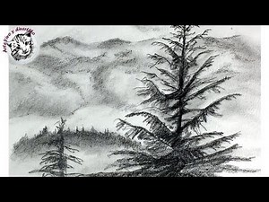 Como Dibujar un Paisaje con Lapiz Muy Facil Para Principiantes