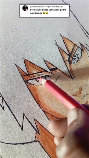 Sasuke Drawing 🔥 | Sharingan Edit ⚡ #animeart #sasuke #shorts