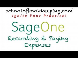 Sage One Accounting – Recording and Paying Expenses