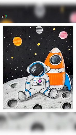12K views · 57 reactions | Drawing for kids | Astronaut in Moon #drawing #drawingforkids | Drawing Book | Facebook