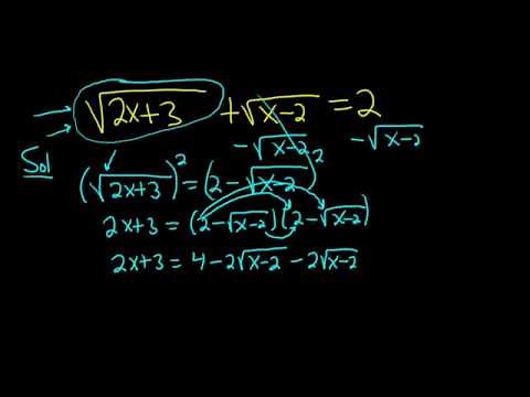 Solve sqrt(2x + 3) + sqrt(x - 2) = 2