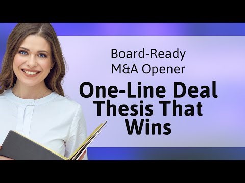 Board‑Ready M&A Opener: One‑Line Deal Thesis That Wins