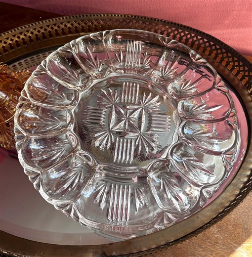 1950's Federal Glass Georgetown Glass Deviled Egg Oyster Madeleine Tray - Etsy