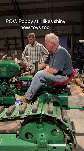Poppy’s fully restored “parade queen” ready for the state fair! Proof that “new toy” excitement has no age limit 😂 Ridden by the man who may or may not own a hat that says, “Bad ass boys drive bad ass toys” 💀 What’s your version of a shiny new toy? #olivertractor #countryroots #farmtok #bigboytoys #newtoy #familymoments