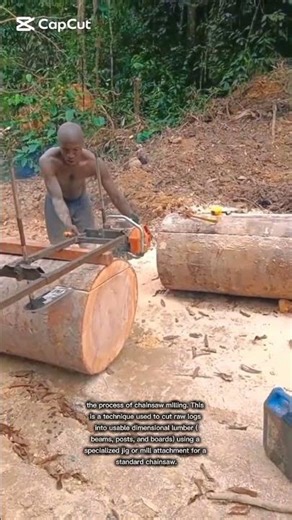 process of chainsaw milling
