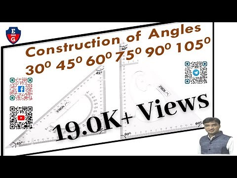 How to use Set Squares | Construction of angles 30, 45, 60, 75, 90, 105| Engineering Drawing