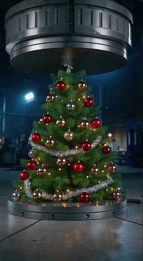 Crushing a Fully Decorated Christmas Tree in Epic Slow Motion!