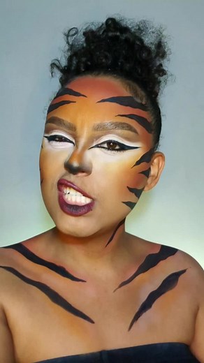 Creative Tiger Makeup Transition Tutorial