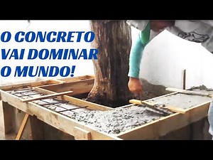 Técnica INCRÍVEL de construção de BANCO DE CONCRETO marmorizado em área EXTERNA