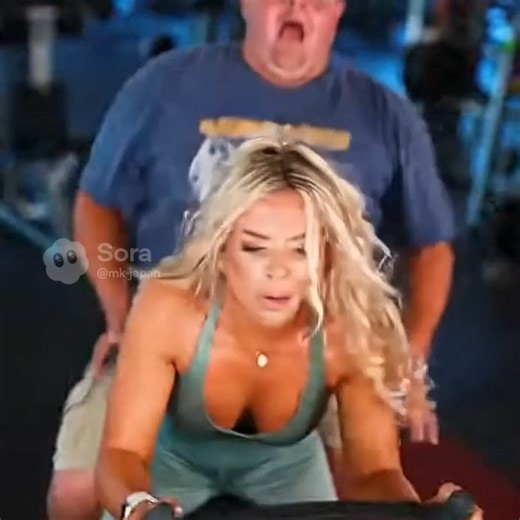 The Vibration on Instagram: "GYM PRANK GONE WRONG! 😱 Influencer vs. Malfunctioning Machine (ft. Scared Dad) The wildest "Tandem Fitness Challenge" ever caught on camera! 🎥 A famous fitness influencer paired up with a random suburban dad for a workout... and the machine went absolutely CRAZY. Watch the hilarious contrast between her panic and his terrified "dad face" as the machine enters chaos mode! 😂 Wait for the ending—the handsome gym staff saves the day like a movie hero! 🦸‍♂️❤️ Hashtags