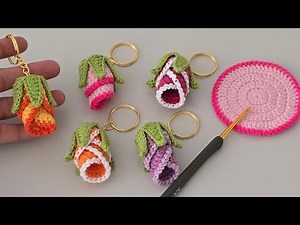 🌹Crochet Rose Keychain Tutorial: From Circle to Beautiful Flower