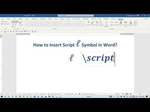 How to Insert Script Symbol in Word