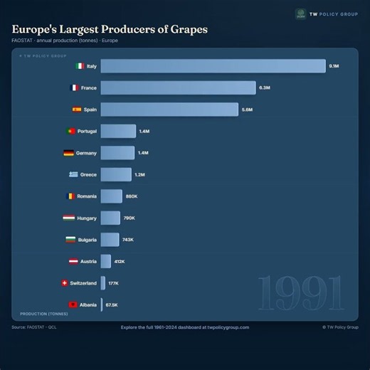 Europe's Leading Grape Producers Since 1961