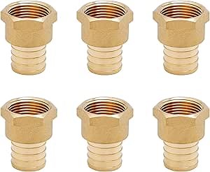 Amazon.com: SUNGATOR 6-Pack PEX 1" x 3/4" NPT Female Threaded Adapter Crimp Fitting, No Lead Brass : Industrial & Scientific