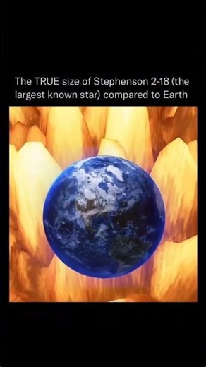 The TRUE size of Stephenson 2-18 (the largest known star) compared to Earth #space #astronomy