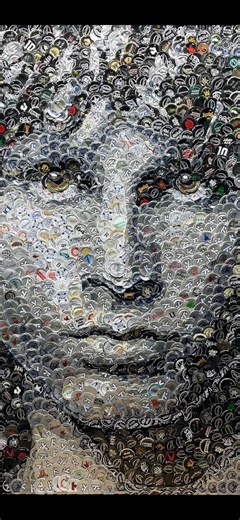 Thousands of bottle caps into portraits? It’s kind of my thing 😎 | JAM Bottle Cap Art