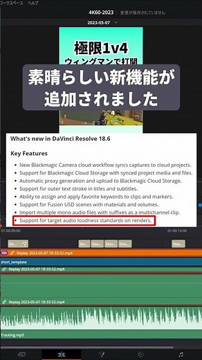 Good news! Loudness adjustment is now very easy! #DaVinciResolve 18.6 #Shorts #YTapp