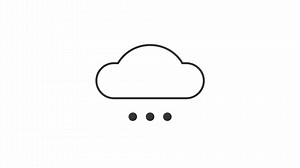 Animated blank rain cloud loader. Computing service. Simple black and white loading icon. 4K video footage with alpha channel transparency. Wait-animation progress indicator for web UI design