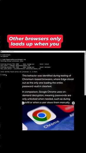 ⚠️ Microsoft is storing your password in Plain Text. Microsoft Edge Keeps Passwords in Memory #tech