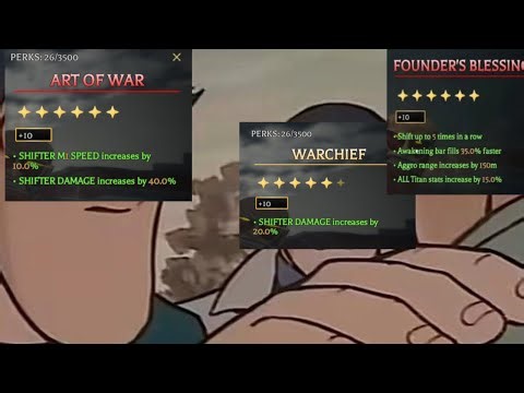 AOTR female titan leonhart build : is art of war + warchief good? (60% shifer damage from perk)