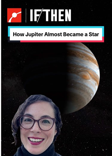 Jupiter is the largest planet in our solar system, but did you know it nearly became a star? ⭐️ Astrophysicist @Prof. Erika Hamden explains that if Jupiter had just a bit more mass, it could’ve ignited into a second sun and turned our solar system into a binary star system. That shift might have disrupted the protoplanetary disk, and Earth as we know it may never have formed. #Planets #SolarSystem #Science #Space #SpaceTok This project is part of IF/THEN®, an initiative of Lyda Hill Philanthropi