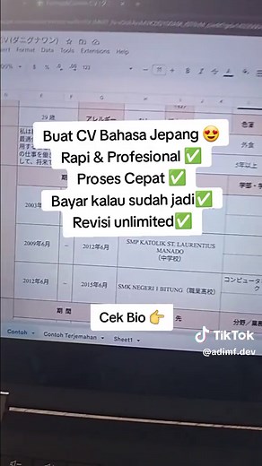 Buat CV Profesional dalam Bahasa Jepang