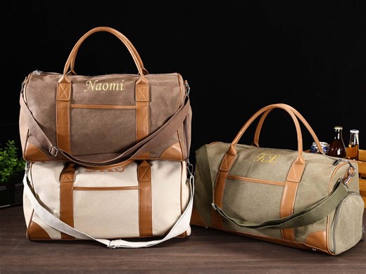 Custom Personalized Duffel Bag for Men - Embroidered Groomsmen Gift - Canvas Travel Weekender Bag - Best Man Proposal Gift - Party Accessory - Etsy