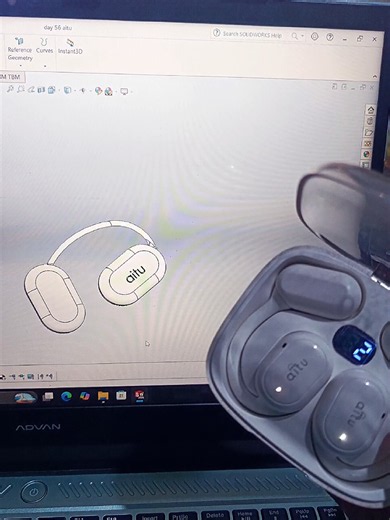 day 56 | desain tws in solidworks @aitu.id #cad #teknik #solidworks #desainengineering