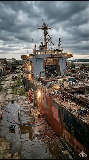 From Scrap to Sea Giant 🌊#CargoShip#Satisfying