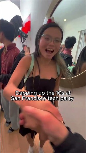 Dapping up 10s at SF tech party 😳 pt. 3 on my page 🫡 #sanfrancisco #tech #startups #ai #techmemes