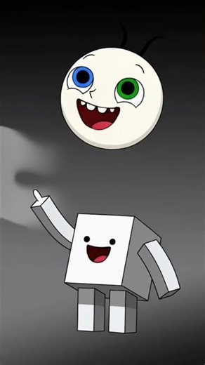 2D animation frame, surreal absurdity, minimal color palette, weird characters, not for kids