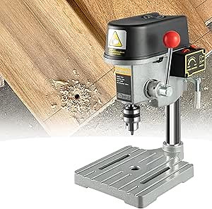 3-Variable Speed Benchtop Drill Press, 340W 110V Mini Drill Press, 0.1-1cm Clamp Diameter, Cast Iron Drilling Machine for Drilling Wood, Plastic Board, Resin Board, Jewelry DIY