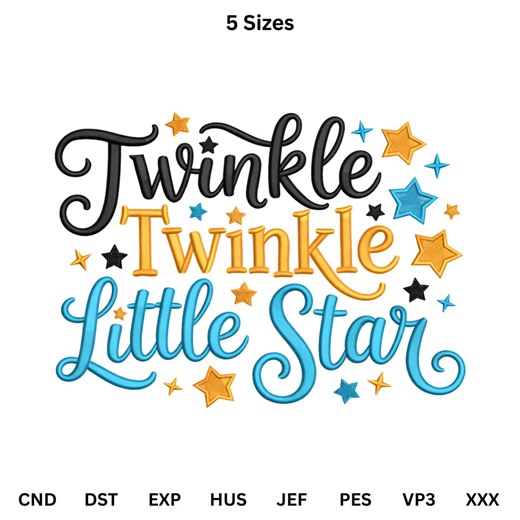 Baby Machine Embroidery Design, Stars Embroidery Pattern, Digital Download, 5 Sizes - Etsy