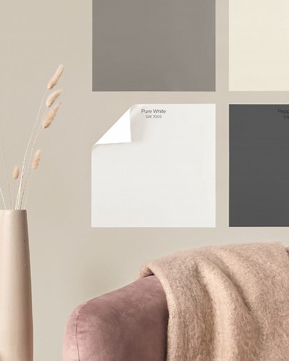 Picking the perfect paint color is as easy as peel and stick. 🙌 Order 8" x 8" samples of our most popular hues and get free shipping for a limited time: https://bit.ly/3k06z5M | Sherwin-Williams